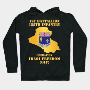 1st Bn 155th Infantry - OIF w Map Hoodie